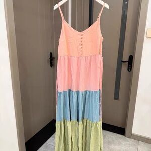 Colorful Strappy Maxi Dress
